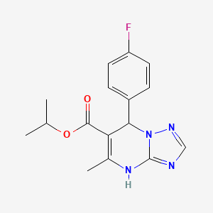 molecular formula C16H17FN4O2 B2811593 propan-2-yl 7-(4-fluorophenyl)-5-methyl-4H,7H-[1,2,4]triazolo[1,5-a]pyrimidine-6-carboxylate CAS No. 496040-03-0