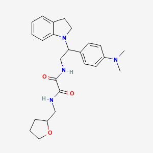 molecular formula C25H32N4O3 B2811606 N'-[2-(2,3-dihydro-1H-indol-1-yl)-2-[4-(dimethylamino)phenyl]ethyl]-N-[(oxolan-2-yl)methyl]ethanediamide CAS No. 941914-31-4