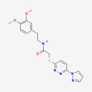 2-((6-(1H-pyrazol-1-yl)pyridazin-3-yl)thio)-N-(3,4-dimethoxyphenethyl)acetamide