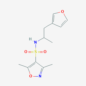 molecular formula C12H16N2O4S B2811629 N-[1-(furan-3-yl)propan-2-yl]-3,5-dimethyl-1,2-oxazole-4-sulfonamide CAS No. 1788770-53-5