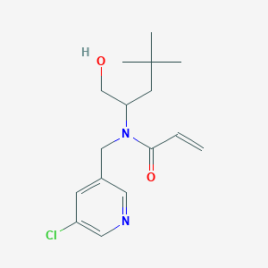 molecular formula C16H23ClN2O2 B2811644 N-[(5-Chloropyridin-3-yl)methyl]-N-(1-hydroxy-4,4-dimethylpentan-2-yl)prop-2-enamide CAS No. 2411265-95-5