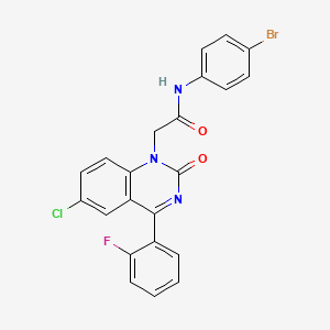 molecular formula C22H14BrClFN3O2 B2811645 N-(4-bromophenyl)-2-[6-chloro-4-(2-fluorophenyl)-2-oxo-1,2-dihydroquinazolin-1-yl]acetamide CAS No. 1113109-40-2