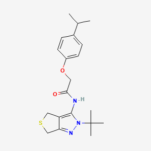 molecular formula C20H27N3O2S B2811653 N-{2-tert-butyl-2H,4H,6H-thieno[3,4-c]pyrazol-3-yl}-2-[4-(propan-2-yl)phenoxy]acetamide CAS No. 893928-33-1