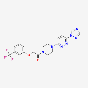 1-(4-(6-(1H-1,2,4-triazol-1-yl)pyridazin-3-yl)piperazin-1-yl)-2-(3-(trifluoromethyl)phenoxy)ethanone