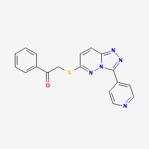 1-Phenyl-2-[(3-pyridin-4-yl-[1,2,4]triazolo[4,3-b]pyridazin-6-yl)sulfanyl]ethanone