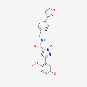 3-(2,5-dimethoxyphenyl)-N-(4-(furan-3-yl)benzyl)-1-methyl-1H-pyrazole-5-carboxamide