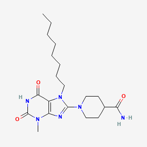 1-(3-methyl-7-octyl-2,6-dioxo-2,3,6,7-tetrahydro-1H-purin-8-yl)piperidine-4-carboxamide