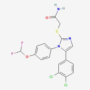 2-((5-(3,4-dichlorophenyl)-1-(4-(difluoromethoxy)phenyl)-1H-imidazol-2-yl)thio)acetamide