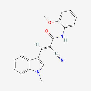 molecular formula C20H17N3O2 B2811670 (E)-2-cyano-N-(2-methoxyphenyl)-3-(1-methyl-1H-indol-3-yl)acrylamide CAS No. 327076-77-7