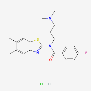 N-(3-(dimethylamino)propyl)-N-(5,6-dimethylbenzo[d]thiazol-2-yl)-4-fluorobenzamide hydrochloride
