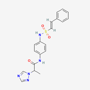 N-[4-[[(E)-2-Phenylethenyl]sulfonylamino]phenyl]-2-(1,2,4-triazol-1-yl)propanamide