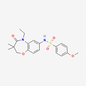 N-(5-ethyl-3,3-dimethyl-4-oxo-2,3,4,5-tetrahydrobenzo[b][1,4]oxazepin-7-yl)-4-methoxybenzenesulfonamide