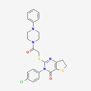 3-(4-chlorophenyl)-2-((2-oxo-2-(4-phenylpiperazin-1-yl)ethyl)thio)-6,7-dihydrothieno[3,2-d]pyrimidin-4(3H)-one