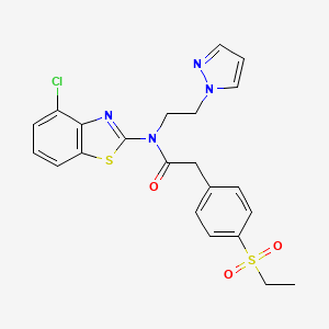 N-(2-(1H-pyrazol-1-yl)ethyl)-N-(4-chlorobenzo[d]thiazol-2-yl)-2-(4-(ethylsulfonyl)phenyl)acetamide