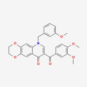 8-(3,4-Dimethoxybenzoyl)-6-[(3-methoxyphenyl)methyl]-2,3-dihydro-[1,4]dioxino[2,3-g]quinolin-9-one