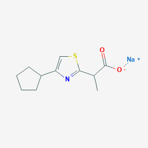 Sodium;2-(4-cyclopentyl-1,3-thiazol-2-yl)propanoate