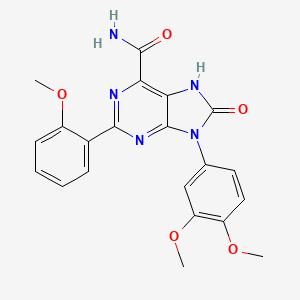 9-(3,4-dimethoxyphenyl)-2-(2-methoxyphenyl)-8-oxo-8,9-dihydro-7H-purine-6-carboxamide