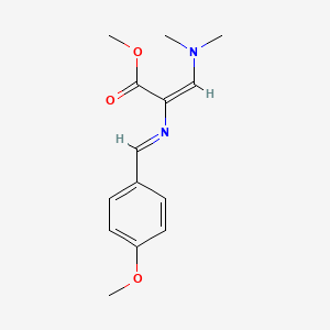 methyl (2E)-3-(dimethylamino)-2-[(E)-[(4-methoxyphenyl)methylidene]amino]prop-2-enoate