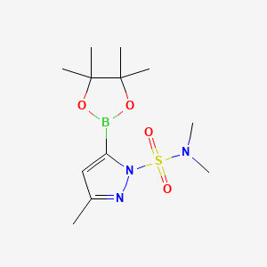 molecular formula C12H22BN3O4S B2811719 N,N,3-trimethyl-5-(4,4,5,5-tetramethyl-1,3,2-dioxaborolan-2-yl)pyrazole-1-sulfonamide CAS No. 2304634-84-0