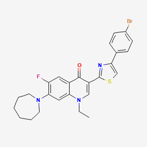 7-(Azepan-1-yl)-3-[4-(4-bromophenyl)-1,3-thiazol-2-yl]-1-ethyl-6-fluoro-1,4-dihydroquinolin-4-one