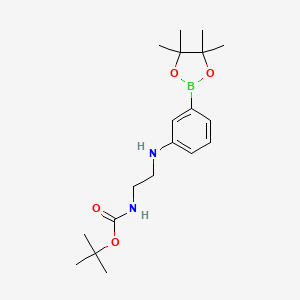 molecular formula C19H31BN2O4 B2811725 tert-Butyl (2-((3-(4,4,5,5-tetramethyl-1,3,2-dioxaborolan-2-yl)phenyl)amino)ethyl)carbamate CAS No. 1627580-07-7