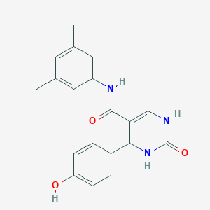 molecular formula C20H21N3O3 B2811727 N-(3,5-dimethylphenyl)-4-(4-hydroxyphenyl)-6-methyl-2-oxo-1,2,3,4-tetrahydropyrimidine-5-carboxamide CAS No. 537679-77-9