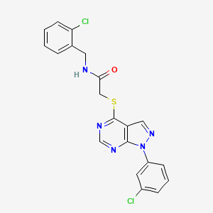 molecular formula C20H15Cl2N5OS B2811734 N-(2-chlorobenzyl)-2-((1-(3-chlorophenyl)-1H-pyrazolo[3,4-d]pyrimidin-4-yl)thio)acetamide CAS No. 893923-46-1