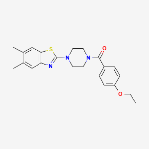 molecular formula C22H25N3O2S B2811740 (4-(5,6-Dimethylbenzo[d]thiazol-2-yl)piperazin-1-yl)(4-ethoxyphenyl)methanone CAS No. 899748-94-8