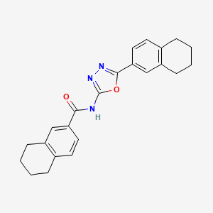 molecular formula C23H23N3O2 B2811756 N-[5-(5,6,7,8-tetrahydronaphthalen-2-yl)-1,3,4-oxadiazol-2-yl]-5,6,7,8-tetrahydronaphthalene-2-carboxamide CAS No. 887887-25-4