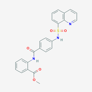 molecular formula C24H19N3O5S B281176 METHYL 2-[4-(QUINOLINE-8-SULFONAMIDO)BENZAMIDO]BENZOATE 