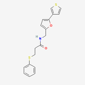 3-(phenylsulfanyl)-N-{[5-(thiophen-3-yl)furan-2-yl]methyl}propanamide