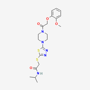 N-isopropyl-2-((5-(4-(2-(2-methoxyphenoxy)acetyl)piperazin-1-yl)-1,3,4-thiadiazol-2-yl)thio)acetamide