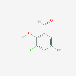 molecular formula C8H6BrClO2 B2811770 5-Bromo-3-chloro-2-methoxybenzaldehyde CAS No. 25299-27-8