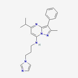 N-[3-(1H-imidazol-1-yl)propyl]-2-methyl-3-phenyl-5-(propan-2-yl)pyrazolo[1,5-a]pyrimidin-7-amine