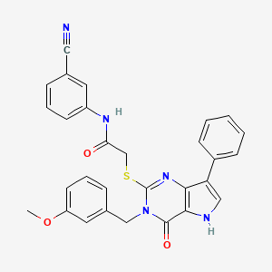 N-(3-cyanophenyl)-2-({3-[(3-methoxyphenyl)methyl]-4-oxo-7-phenyl-3H,4H,5H-pyrrolo[3,2-d]pyrimidin-2-yl}sulfanyl)acetamide