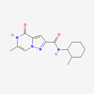 molecular formula C15H20N4O2 B2811781 6-methyl-N-(2-methylcyclohexyl)-4-oxo-4,5-dihydropyrazolo[1,5-a]pyrazine-2-carboxamide CAS No. 1798541-06-6