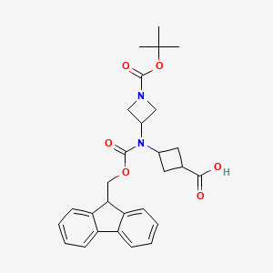 3-[9H-Fluoren-9-ylmethoxycarbonyl-[1-[(2-methylpropan-2-yl)oxycarbonyl]azetidin-3-yl]amino]cyclobutane-1-carboxylic acid