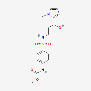 molecular formula C16H21N3O5S B2811808 甲基(4-(N-(3-羟基-3-(1-甲基-1H-吡咯-2-基)丙基)磺酰胺基)苯基)氨基甲酸酯 CAS No. 1795303-85-3