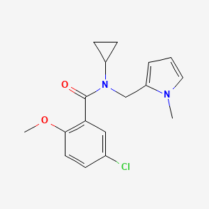 molecular formula C17H19ClN2O2 B2811809 5-chloro-N-cyclopropyl-2-methoxy-N-((1-methyl-1H-pyrrol-2-yl)methyl)benzamide CAS No. 1286724-91-1