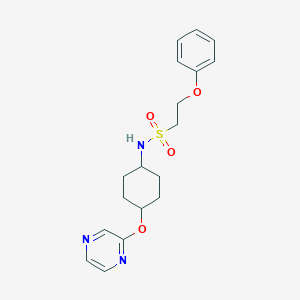 B2811812 2-phenoxy-N-((1r,4r)-4-(pyrazin-2-yloxy)cyclohexyl)ethanesulfonamide CAS No. 2034397-63-0