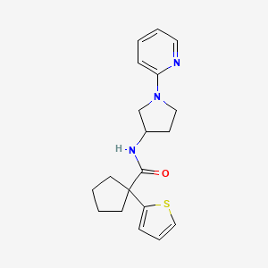 molecular formula C19H23N3OS B2811814 N-(1-(pyridin-2-yl)pyrrolidin-3-yl)-1-(thiophen-2-yl)cyclopentanecarboxamide CAS No. 1704527-66-1