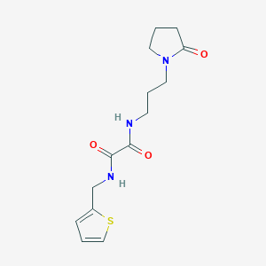 molecular formula C14H19N3O3S B2811815 N1-(3-(2-oxopyrrolidin-1-yl)propyl)-N2-(thiophen-2-ylmethyl)oxalamide CAS No. 941998-83-0