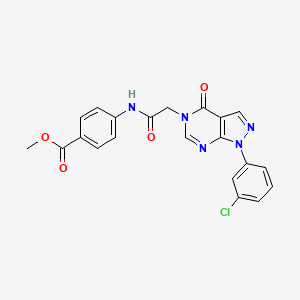 molecular formula C21H16ClN5O4 B2811819 甲酸甲酯4-(2-(N-(3-羟基-3-(1-甲基-1H-吡咯-2-基)丙基)磺酰胺基)苯基) CAS No. 895016-94-1