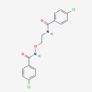 molecular formula C16H14Cl2N2O3 B2811829 4-chloro-N-(2-{[(4-chlorobenzoyl)amino]oxy}ethyl)benzenecarboxamide CAS No. 338413-95-9