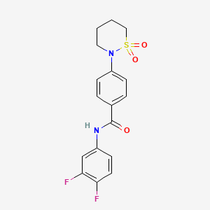 molecular formula C17H16F2N2O3S B2811832 N-(3,4-difluorophenyl)-4-(1,1-dioxothiazinan-2-yl)benzamide CAS No. 899756-70-8