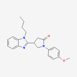 molecular formula C22H25N3O2 B2811838 4-(1-Butylbenzimidazol-2-yl)-1-(4-methoxyphenyl)pyrrolidin-2-one CAS No. 578701-51-6