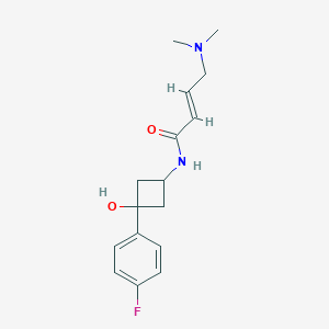 molecular formula C16H21FN2O2 B2811840 (E)-4-(Dimethylamino)-N-[3-(4-fluorophenyl)-3-hydroxycyclobutyl]but-2-enamide CAS No. 2411329-37-6