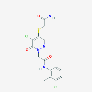 molecular formula C16H16Cl2N4O3S B2811842 2-((5-chloro-1-(2-((3-chloro-2-methylphenyl)amino)-2-oxoethyl)-6-oxo-1,6-dihydropyridazin-4-yl)thio)-N-methylacetamide CAS No. 1251553-12-4