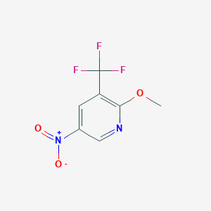 molecular formula C7H5F3N2O3 B2811844 2-Methoxy-5-nitro-3-(trifluoromethyl)pyridine CAS No. 1803857-10-4