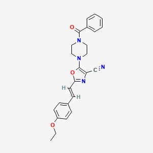 molecular formula C25H24N4O3 B2811845 (E)-5-(4-benzoylpiperazin-1-yl)-2-(4-ethoxystyryl)oxazole-4-carbonitrile CAS No. 941265-05-0